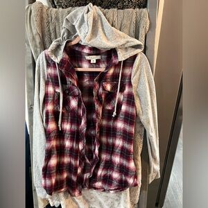 Adam Levine hooded flannel